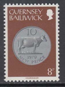 Guernsey 180 Coin on Stamp MNH VF