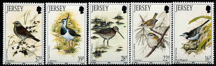 HERRICKSTAMP JERSEY Sc.# 582-86 1992 Winter Birds