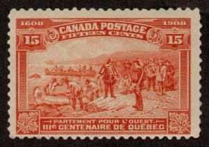 Canada Scott 102 Fifteen-Cent Quebec issue Unused No gum - Scarce stamp!