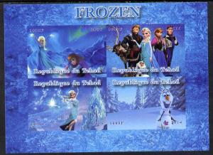 Chad 2014 Walt Disney\'s Frozen #2 imerf sheetlet contain...