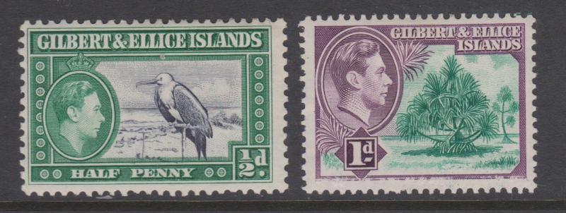 Gilbert & Ellice Islands 1939 1/2d and 1d Sc#40-41 MLH