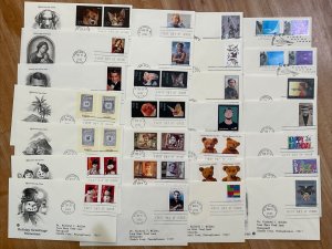 28 Different US FDCs from 2002 with Postal Commemorative Society Cachets