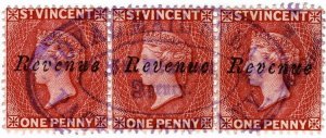 (I.B) St Vincent Revenue : Stamp Duty 1d (Royal Mail Steam Packet Company)