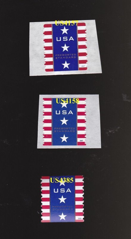 Single 10c Banner US 4157, US 4158, US 4385 Lot (3) MNH F-VF