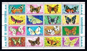 [71238] Equatorial Guinea 1975 Insects Butterflies Full Sheet MNH