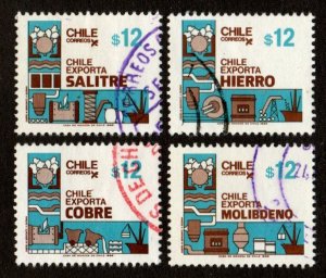 Chile #728a-d used