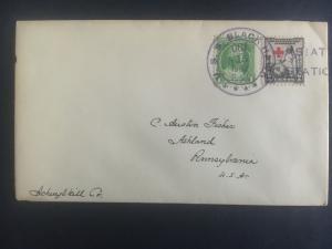 1932 US Navy Post Office Asiatic Station China Cover to USA USS Black hawk