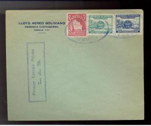 1929 Bolivia First Flight Cover FFC Lloyd Aereo LAB