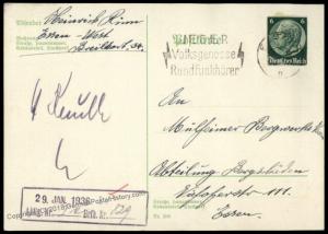 Germany Postal Stationery Hindenburg Ganzsachen Cutout Used on Cover 70697