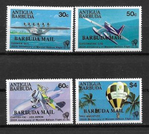 1983 Barbuda 587-90 Manned Flight Bicentenary C/S of 4 MNH