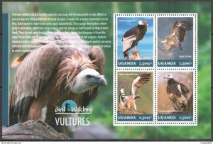 2014 Uganda Birds Of Prey Vultures Bird Watching Fauna #3255-3258 ** Ug018