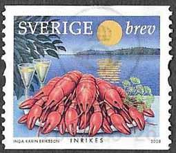 Sweden SC 2590 - Plate of Crawfish - Used - 2008 - SCV $1.90