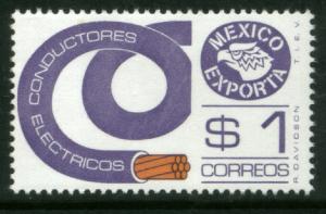 MEXICO Exporta 1115 $1P Electr Conductors Fluor Paper 6 MNH. VF.