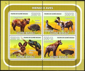 Guinea Bissau 2008 Birds and Hyenas Sheet MNH