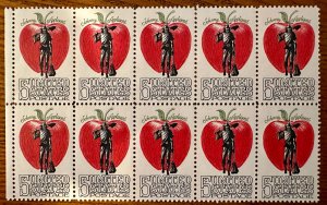 US #1317 Johnny Appleseed block of 10 5c 1966 Mint NH