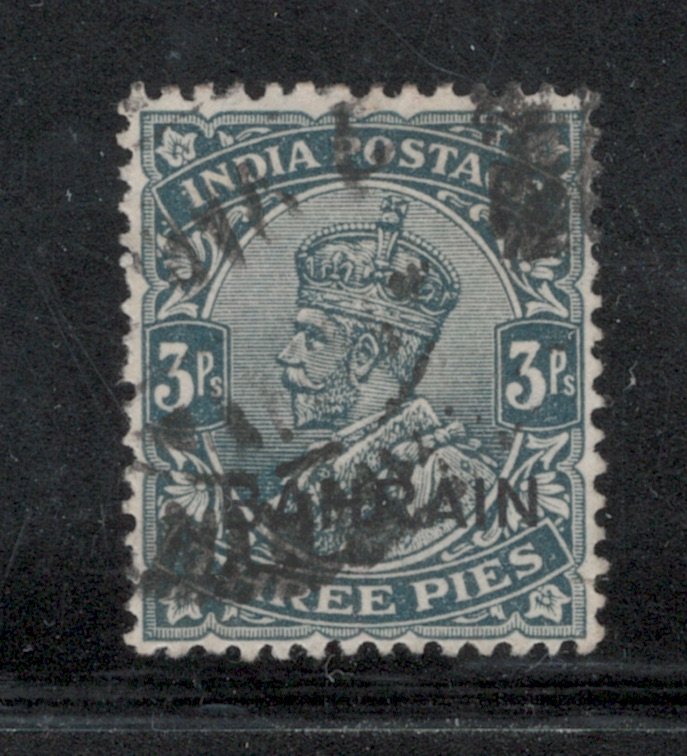 Bahrain 1931 Overprint 3pi Scott # 1 Used