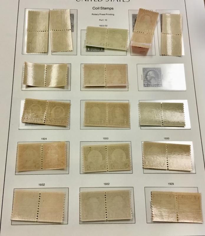 (BJ STAMPS) US  597-723  1923-1932 16 MINT NH Coil pairs