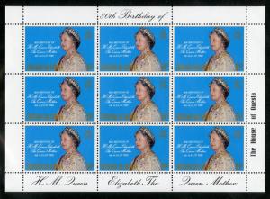 TRISTAN da CUNHA 277 SHEET OF 9 MH SCV  BIN $3.75