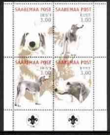 SAAREMAA - 2000 - Dogs #1 - Perf 4v Sheet -Mint Never Hinged-Private Issue