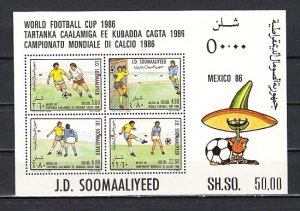 Somalia, Scott cat. 571a. World Cup Soccer sheet. ^
