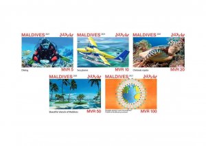 2021 MALDIVES DELUXE PROOF - JOINT ISSUE TOURISM PANDEMIC CORONAVRUS TURTLES MNH-
