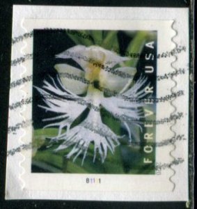 5443 US (55c) Wild Orchids SA coil, used on paper PNS B1111