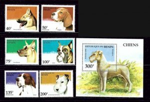 Benin 741-47 MNH 1995 Dogs (ak1657)