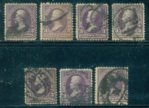 SCOTT # 268, USED, FINE, 7 STAMPS, GREAT PRICE!