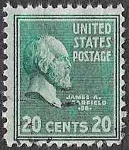 US SC 825 - James A Garfield - Used - 1938