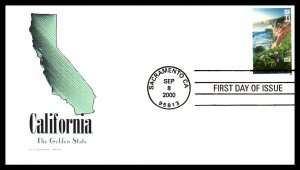 US 3438 California Statehood Tillotson U/A FDC