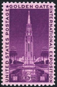 SC#852 3¢ Golden Gate Exposition Single (1939) MNH