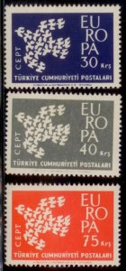 Turkey 1961 SC# 1518-20 MLH-OG E48