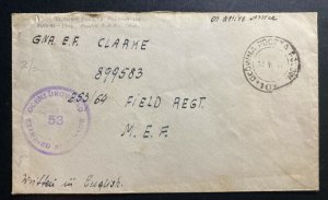 1941 Polish FPO In Tobruk Egypt OAS Censored Cover To Middle East Forces Soldier