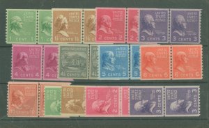 United States #839-851 Unused Multiple