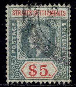 MALAYSIA - Straits GV SG212b, $5 green & red/blue-green/olive back, FU. Cat £120