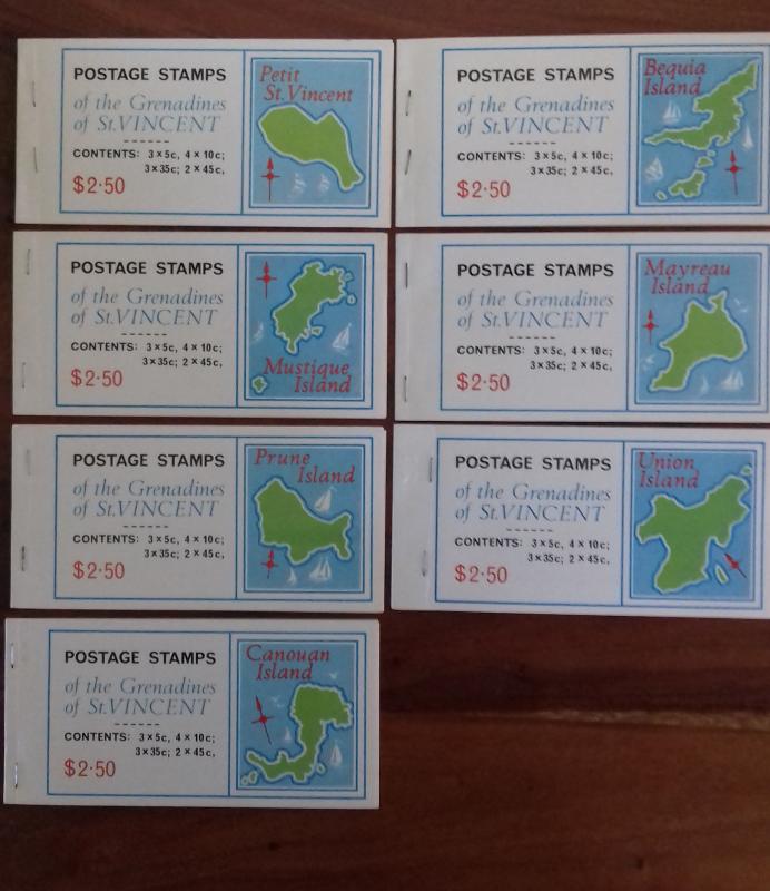 St Vincent 1976 Booklets x 7 Mint