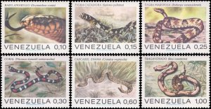 Venezuela 1972 Sc 1007-1012 Snakes CV $6.25