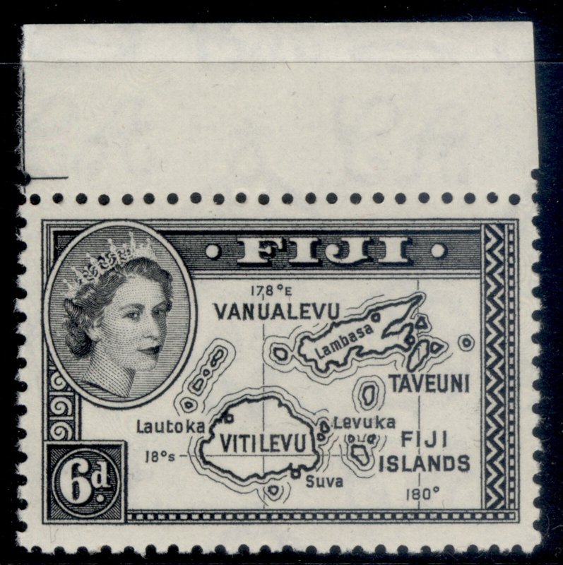 FIJI QEII SG287, 6d black, NH MINT.