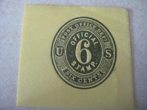 U.S. Cut Square, United States Post Office Dept.Official Stamp; UO 12