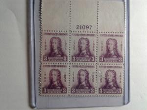 SCOTT # 726 PLATE BLOCK OF 6 MINT NEVER HINGED GEM QUALITY