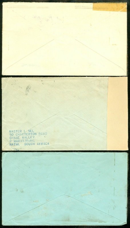 EDW1949SELL : SOUTH AFRICA 7 interesting covers including Censored & Postage Due