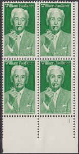 2350 William Faulkner Plate Block MNH