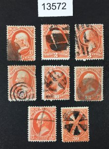 MOMEN: US STAMPS # O15/O23 USED CAT. $110 LOT #13572
