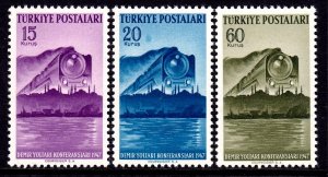 Turkey 1947 International Railroad Congress Complete Mint MNH Set SC 960-962