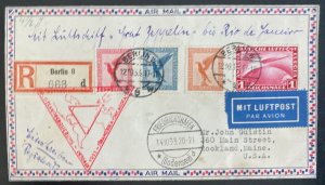 1933 Germany Graf Zeppelin Century of Progress Flight Cover to Usa # C 43