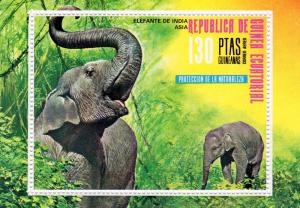 Equatorial Guinea 1976  Elephants/Asia S/S Perforated MNH Mi#.Block 238
