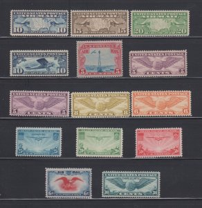 US, C7-C9, C10, C11, C12, C16-17, C19, C20, C21, C22, C23, C24, MNH, VF, AIRMAIL