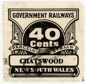 (I.B) Australia - NSW Government Railways : Parcel Stamp 40c (Chatswood) 1974