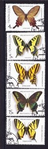 Russia 5525 - 5529 Butterflies set of used singles