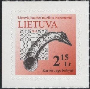 Lithuania 2012 MNH Sc 966 2.15 l Cowhorn reed pipes Music Instruments